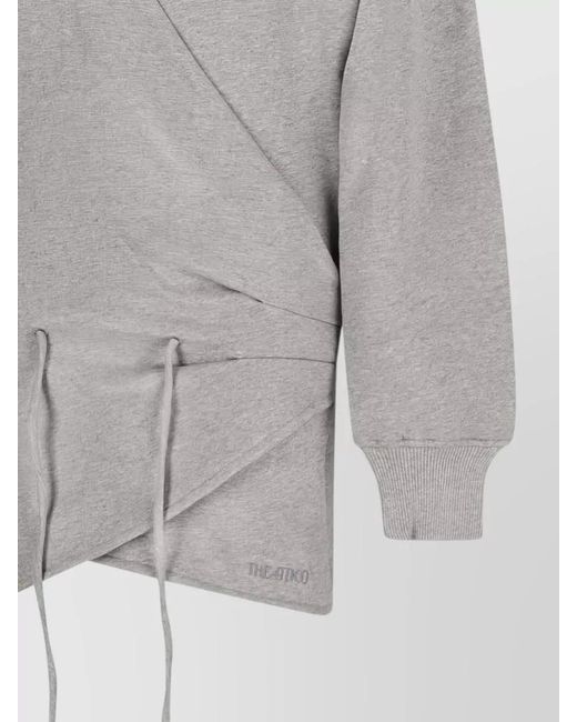 The Attico Gray Fleece Hooded Mini Dress Asymmetric Hem