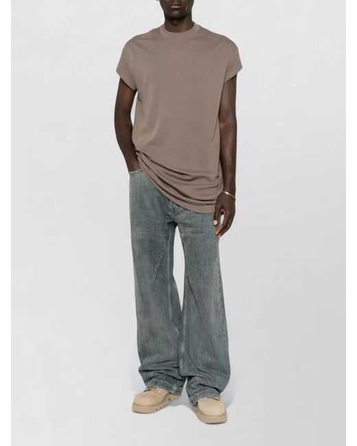 Rick Owens Brown Jumbo Short Sleeve Crew Neck Shirt for men