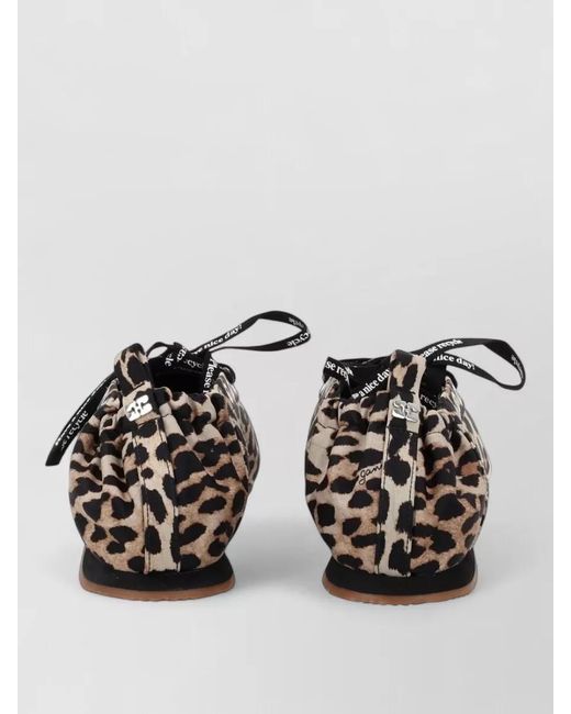 Ganni Multicolor Sporty Ballerina Sneakers Round Toe Animal Print