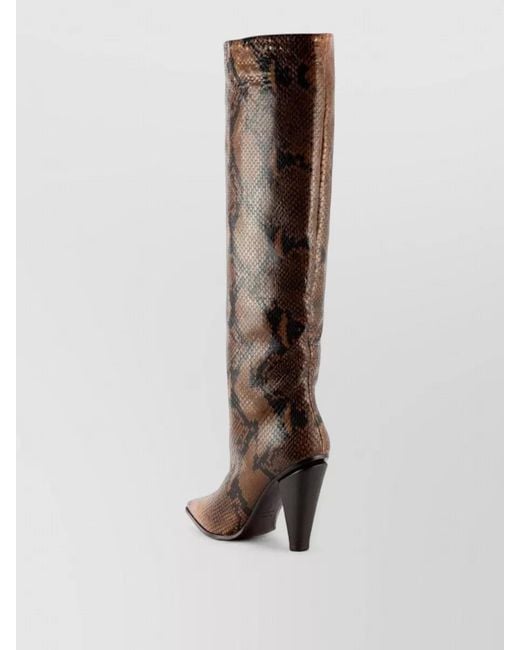 Roberto Festa Brown Knee Length Cone Heel Pointed Toe Boots