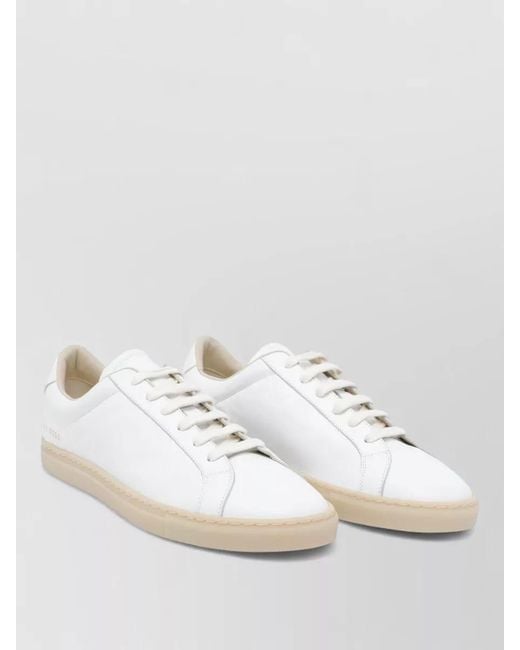 Common Projects White Leather Low Top Sneakers With Rubber Sole for men