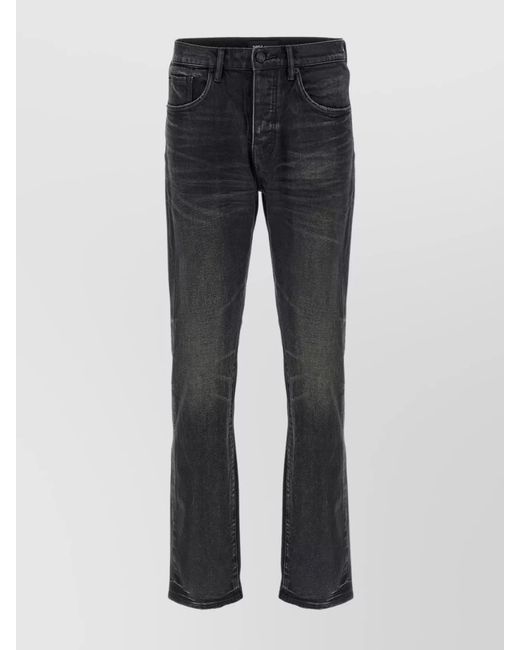 Purple Gray Coated Double Dip Jeans for men