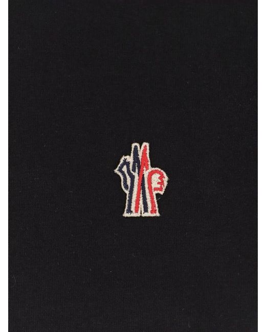 Moncler Black Cotton Crew Neck T Shirt Short Sleeves