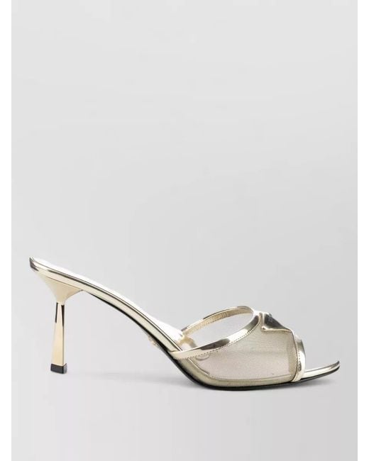Prada Multicolor Metallic Stiletto Sandal Mules Open Toe