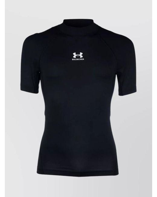 Balenciaga Black Crew Neck Stretch Fabric Short Sleeves T-Shirt for men