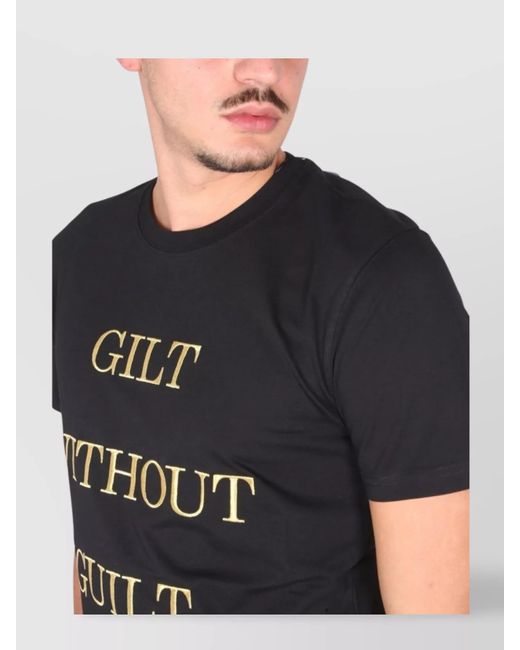 Moschino Black Cotton Logo Print T-Shirt for men