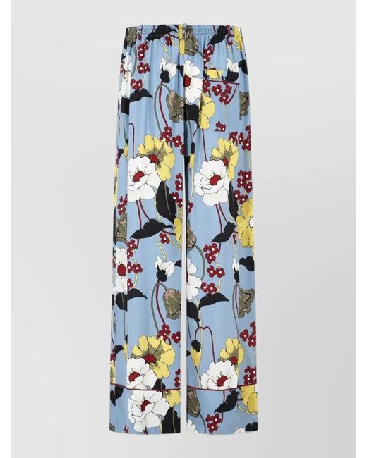 Marni Blue Virgin Wool Wide-Leg Trousers