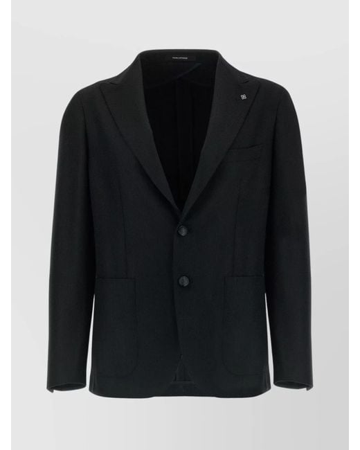 Tagliatore Black Virgin Wool Blazer for men