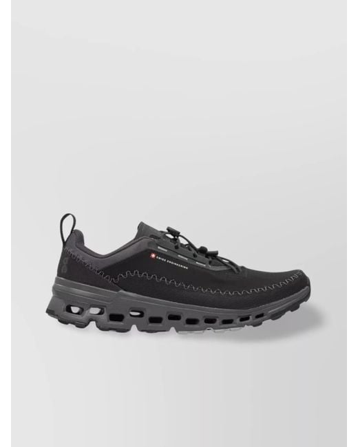 On Shoes Men's Black Slip-On Sneakers With Pull Tab And Textured