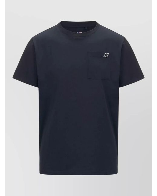 K-Way Blue Short Sleeve Crew Neck Top Chest Pocket