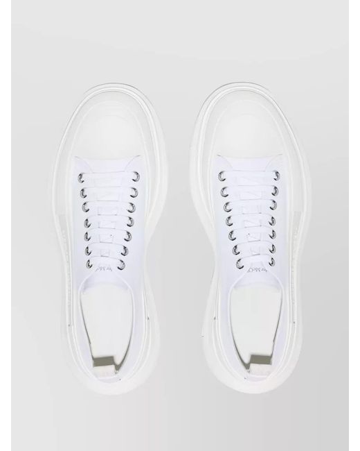 McQueen White Canvas Low-Top Sneakers for men