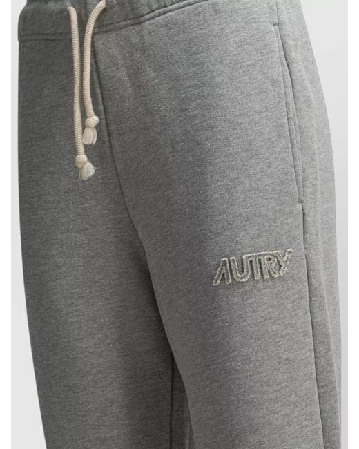 Autry Gray Logo Sports Trousers Side Pockets Design