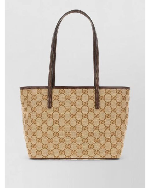 Gucci White Gg Fabric Tribeca Small Shopping Tote