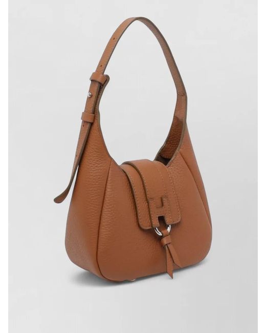 Hogan Brown H-Hobo Mini Leather Shoulder Bag