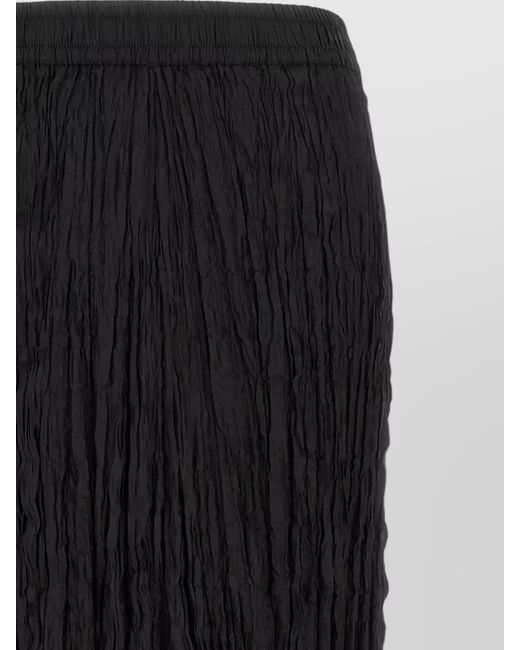 P.A.R.O.S.H. Black Soph Long Skirt Crinkled Texture Design