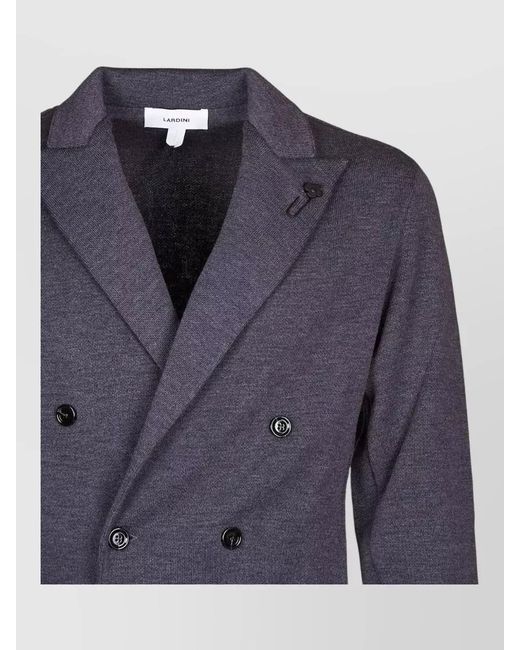 Lardini Blue Casual Double Breasted Knit Jacket for men
