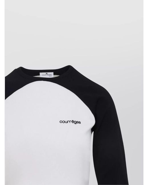 Courreges Black Cotton Logo-Print Long-Sleeve T-Shirt
