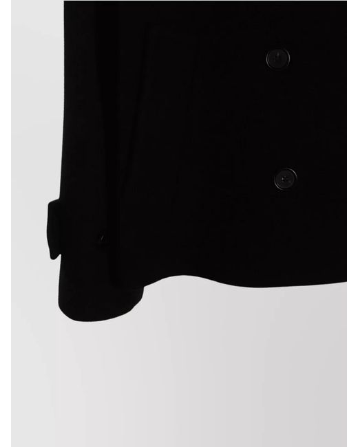 Chloé Black Lapel Double-Breasted Coat Buttoned Cuffs