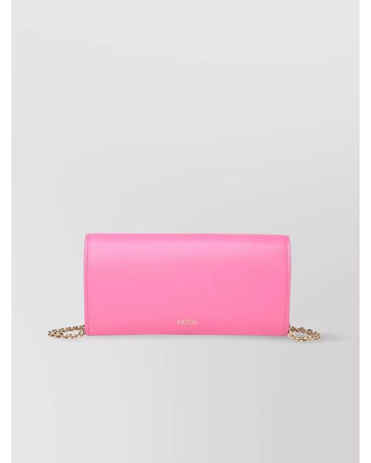 Patou Pink Leather Wallet On Chain