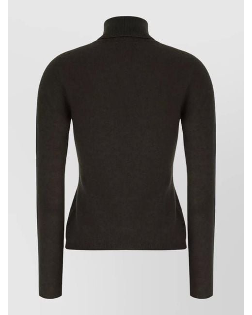 Vanisé Black Cashmere Turtleneck Sweater Long Sleeves Regular Fit