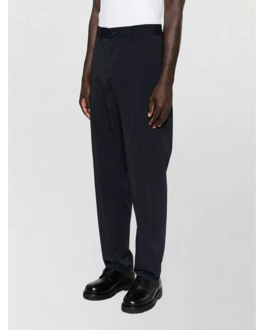 Emporio Armani Blue Nylon Tailored Trousers Slim Fit Waistband for men