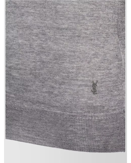 Saint Laurent Gray Wool Turtleneck Knit Sweater
