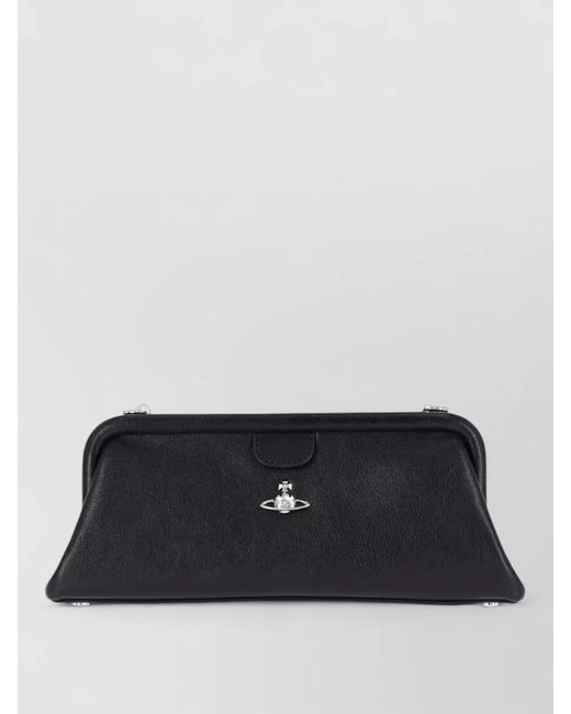 Vivienne Westwood Black Textured Clutch Bag Shoulder Strap Adjustable