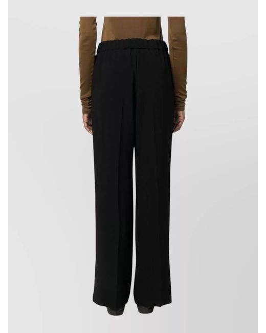 Alberto Biani Black High Waist Flared Pants Tailored Cut Layered
