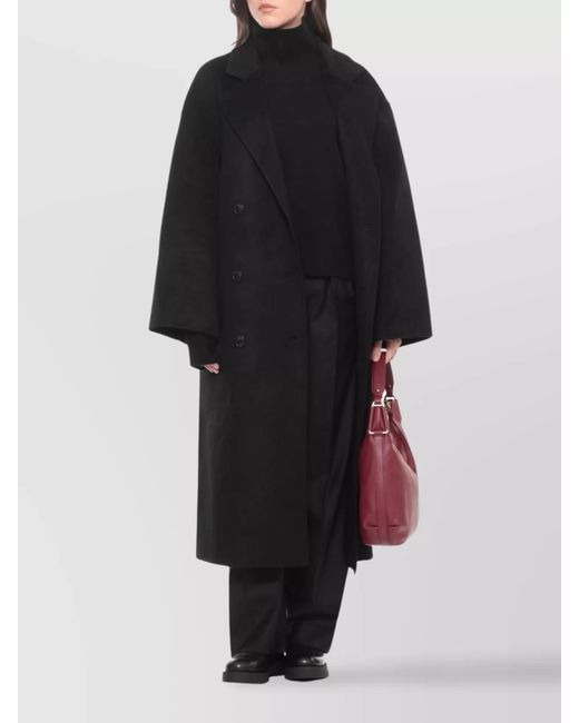 Loulou de Saison Black Cashmere Oversized Double-Breasted Coat