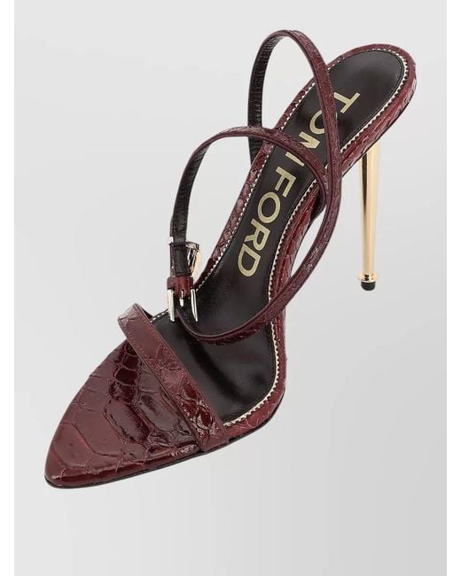 Tom Ford Multicolor Laminated Leather Sandals Iconic Padlock Design