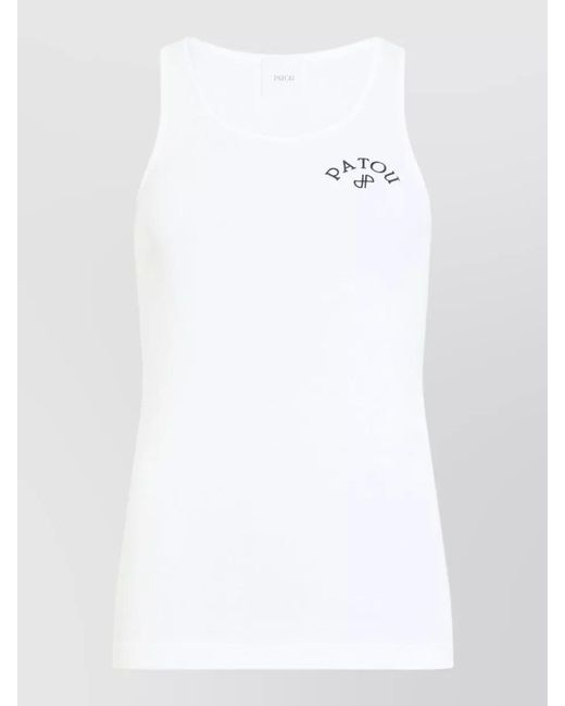 Patou White Cotton Sleeveless Top
