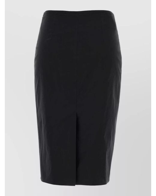 Miu Miu Black Stretch Poplin Pencil Skirt