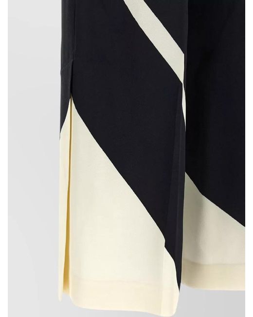 Alberta Ferretti Blue Cropped Trousers Wide Leg Color Block Design