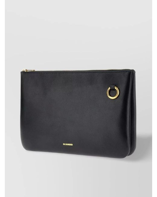 Jil Sander Black Soft Tangle Leather Crossbody Bag
