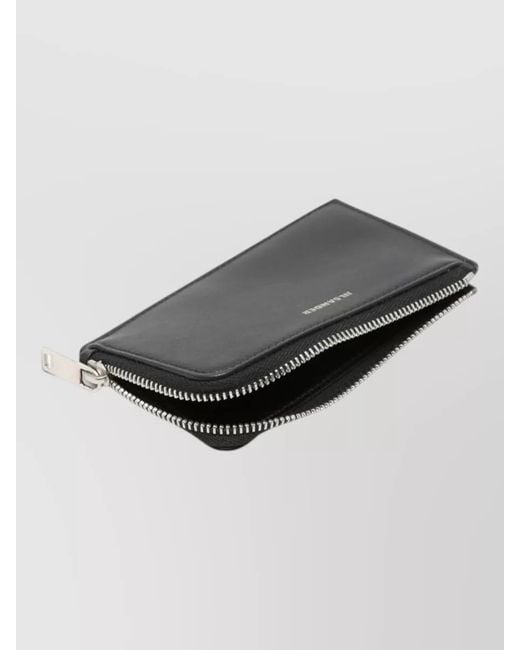 Jil Sander Black Leather Zip-Around Card Holder for men