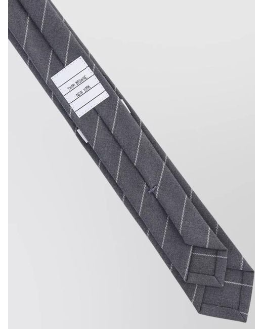 Thom Browne White Striped Tie Standard Width Soft Texture for men