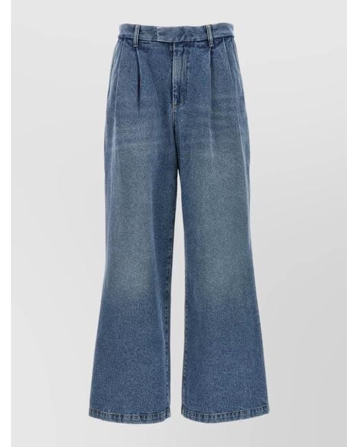 ARMARIUM Blue Giorgia Jeans Wide Leg Pleated Design