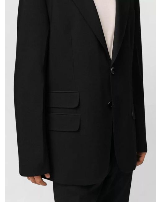 AMI Black Virgin Wool Single-Breasted Blazer for men