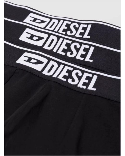 DIESEL Black Stretch Cotton Boxer Briefs Set for men