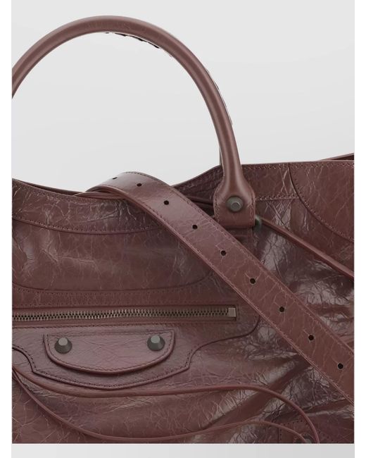 Balenciaga Brown Le City Medium Leather Shoulder Bag