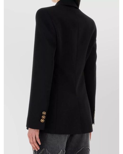 Versace Black Single-Breasted Virgin Wool Blazer