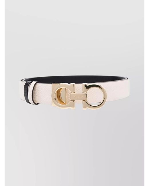 Ferragamo Multicolor Hammered Leather Reversible Belt