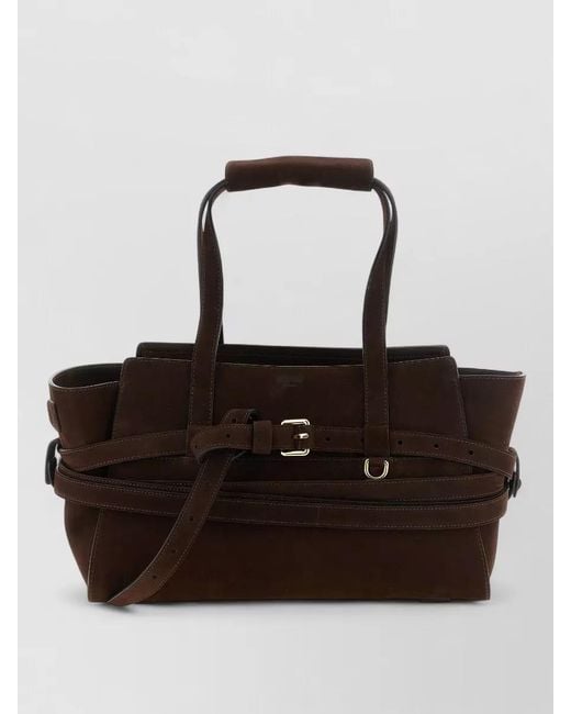 Moschino Black Tie Me Tote Bag Buckle Strap Design