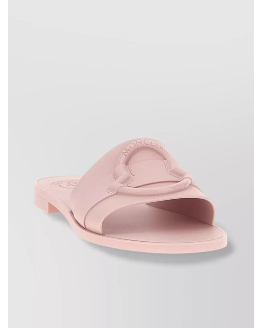 Moncler Pink Logo Rubber Slides
