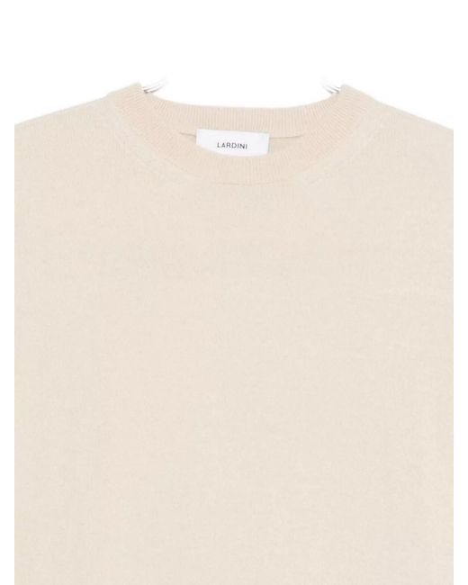 Lardini Natural Ribbed Cashmere Crew Neck Jumper for men