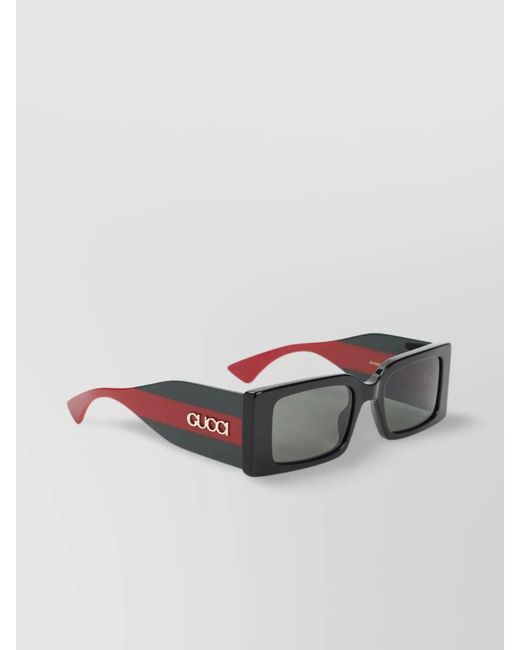 Gucci Gray Rectangular Acetate Sunglasses
