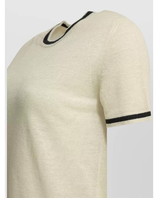 Max Mara Natural Linen Crew Neck Sweater Short Sleeves