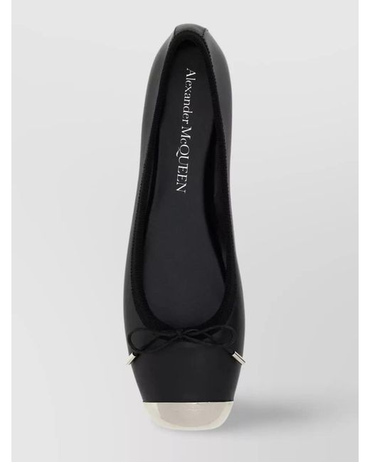 McQueen White Leather Ballerina Shoes