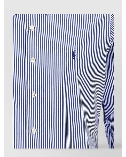 Polo Ralph Lauren Blue Tailored Stretch Cotton Shirt for men