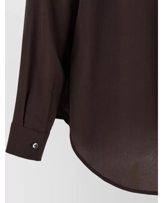 P.A.R.O.S.H. Black Sweet26 Shirt Long Sleeves Rounded Hem